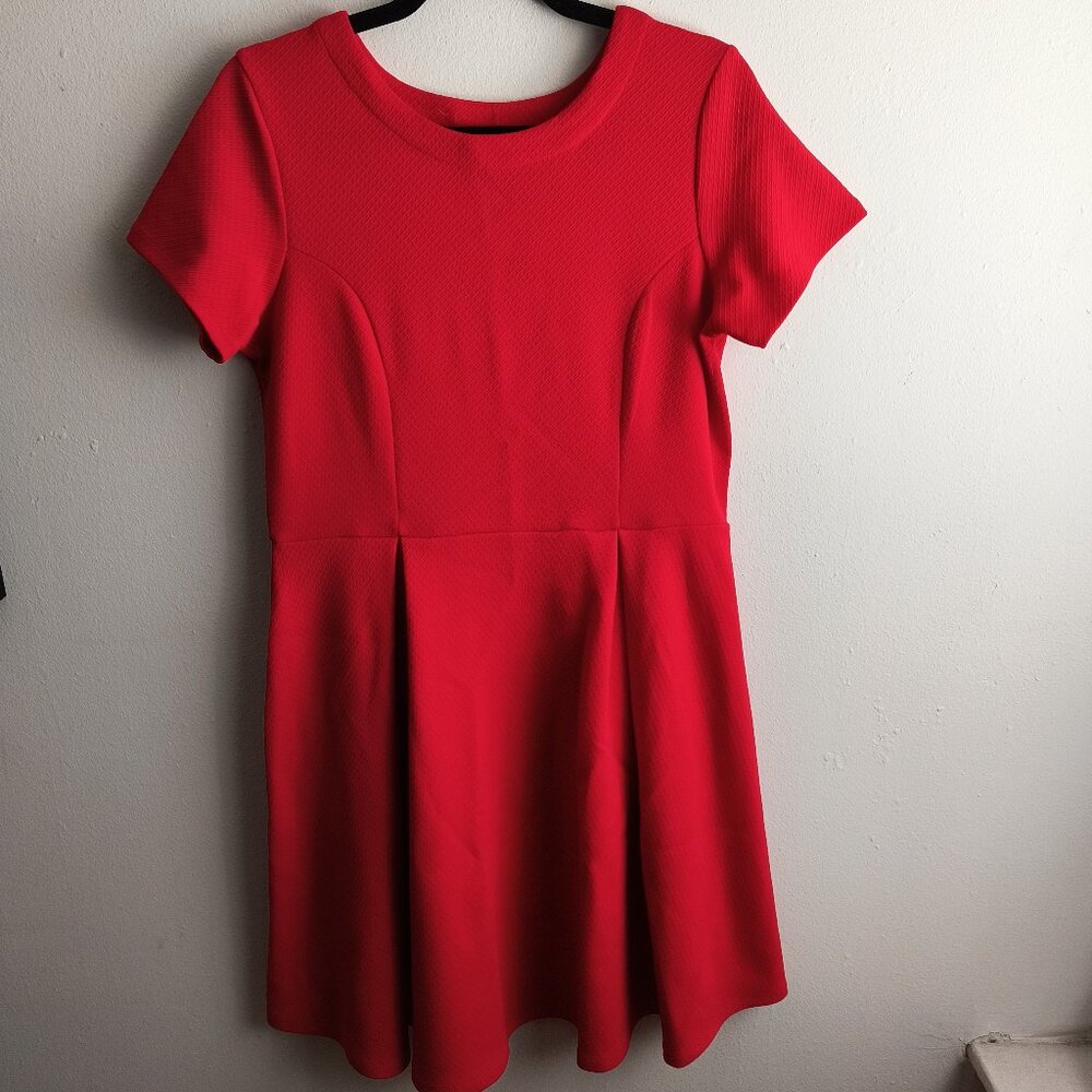 Bobeau Red Fit and Flare Dress